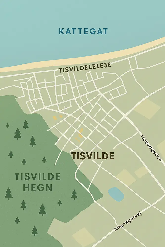 Kort over Tisvildeleje